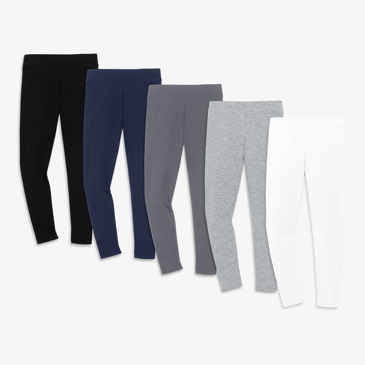 5-pack cotton leggings - Grey/Blue/Black - Kids