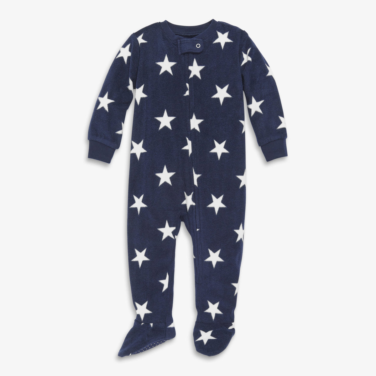 Baby fleece zip footie in star Primary