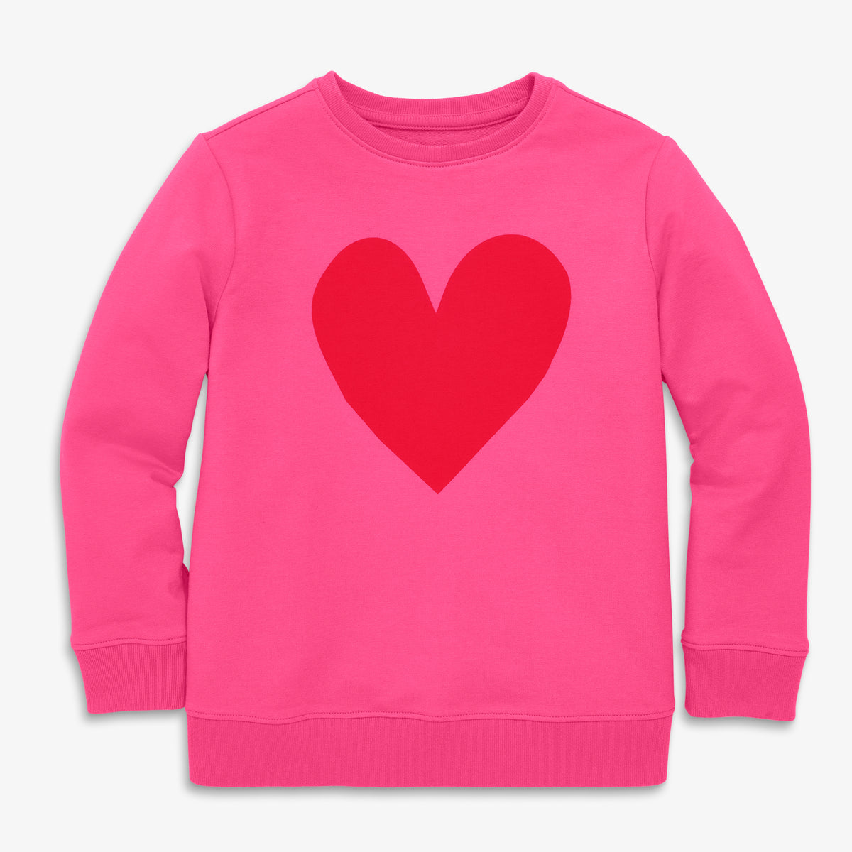 French Terry Zip Hoodie, Hearts Red & Pink