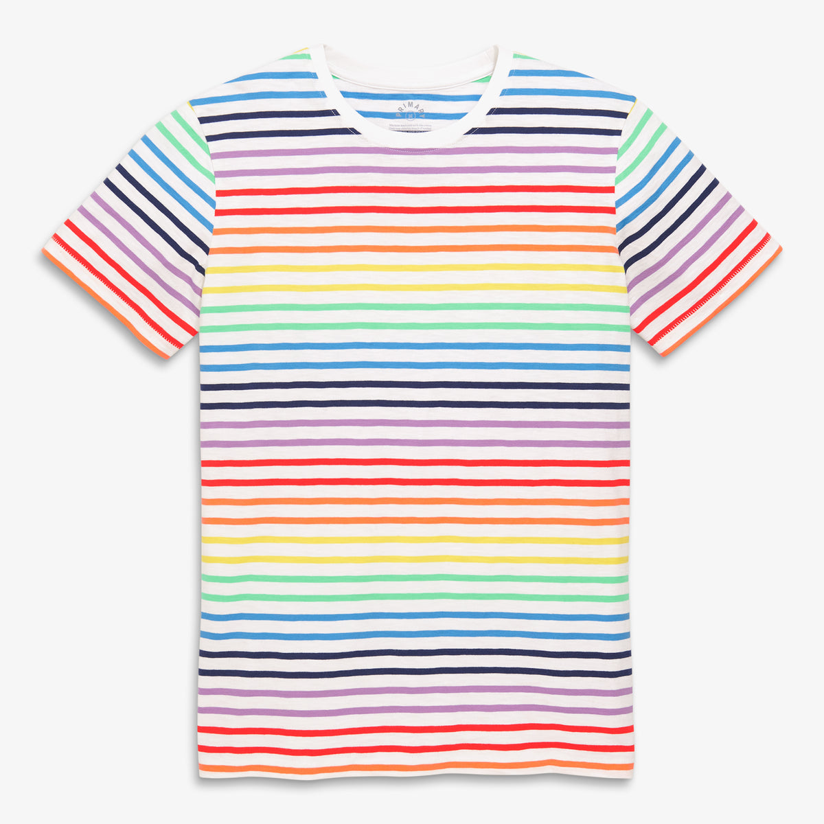 White t 2024 shirt rainbow stripe