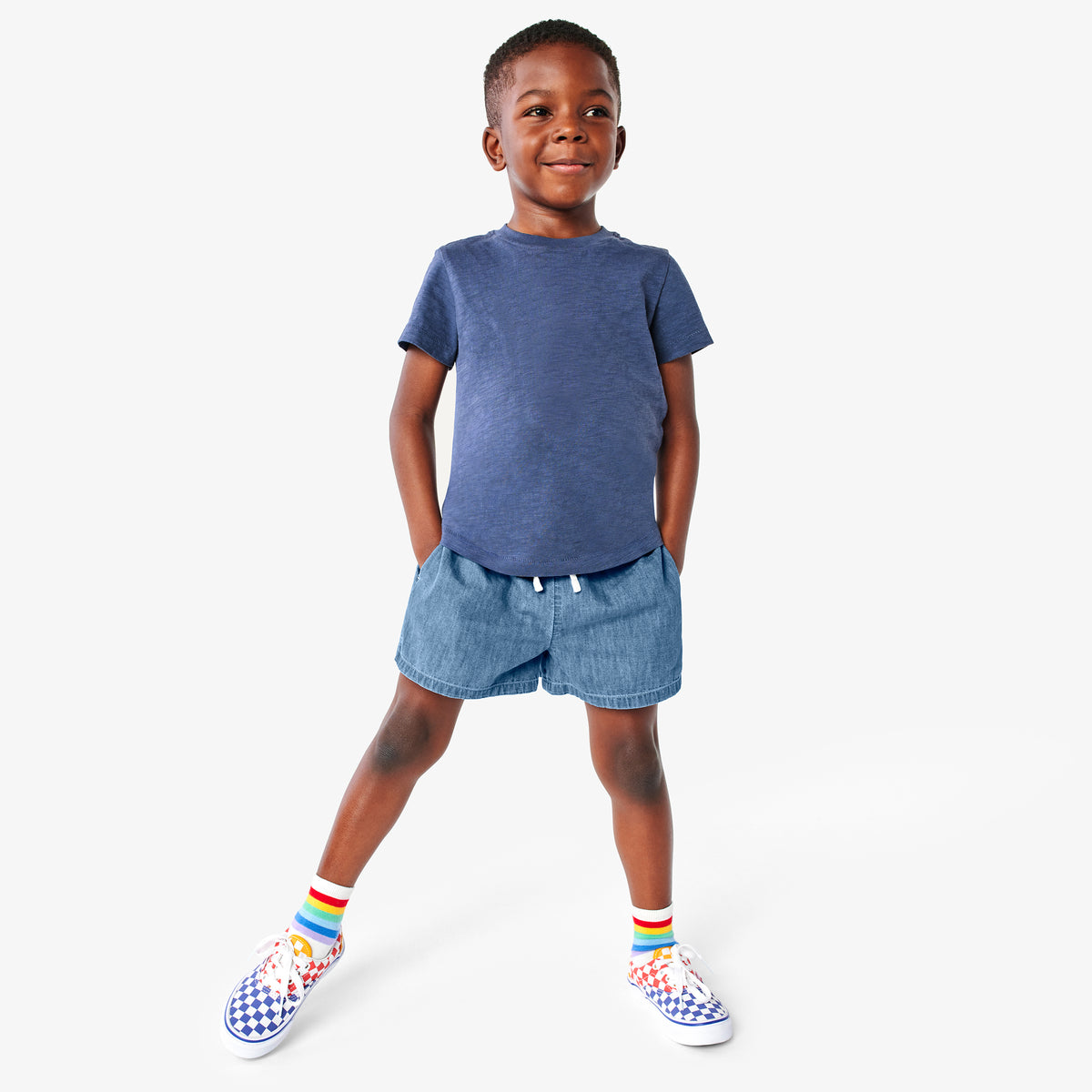 Aspesi Kids chambray bermuda shorts - Blue