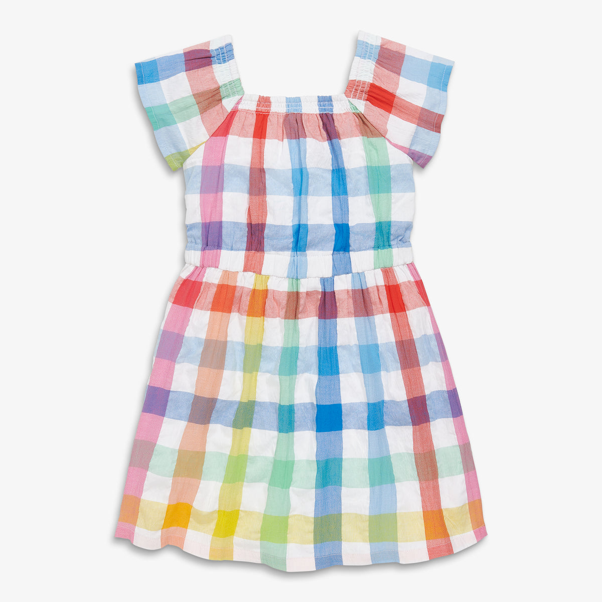 Picnic dress in rainbow gingham | Primary.com