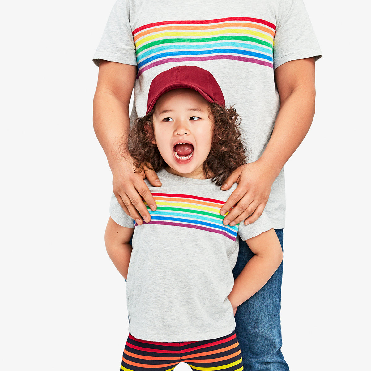 Kids graphic tee in bright rainbow stripe | Primary.com